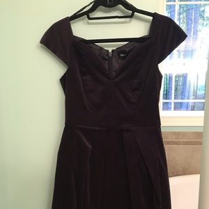 Purple velvet peplum dress